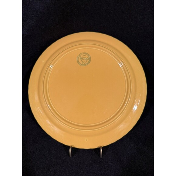 (2) Yellow Vistosa Round Plates (1) Dinner & (1) Salad/appretizer Vintage Ts & T - Picture 3 of 9